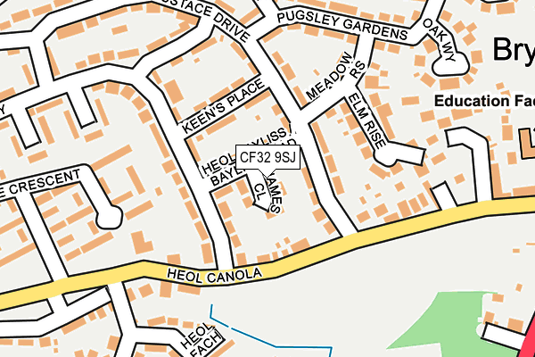 CF32 9SJ map - OS OpenMap – Local (Ordnance Survey)