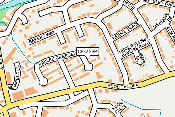 CF32 9SP map - OS OpenMap – Local (Ordnance Survey)