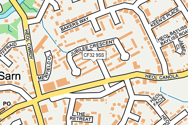 CF32 9SS map - OS OpenMap – Local (Ordnance Survey)