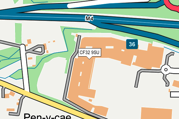 CF32 9SU map - OS OpenMap – Local (Ordnance Survey)