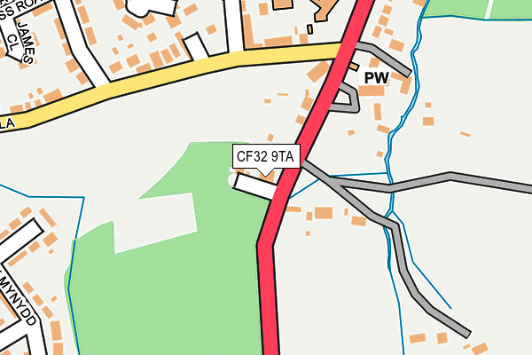 CF32 9TA map - OS OpenMap – Local (Ordnance Survey)