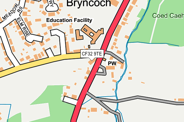 CF32 9TE map - OS OpenMap – Local (Ordnance Survey)