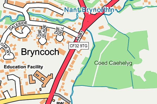 CF32 9TG map - OS OpenMap – Local (Ordnance Survey)