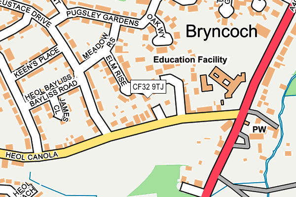 CF32 9TJ map - OS OpenMap – Local (Ordnance Survey)