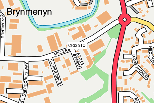 CF32 9TQ map - OS OpenMap – Local (Ordnance Survey)