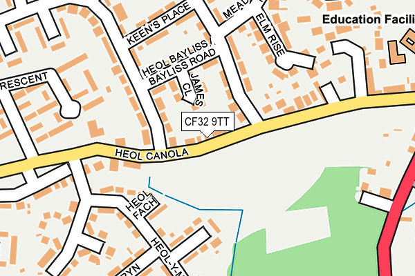 CF32 9TT map - OS OpenMap – Local (Ordnance Survey)