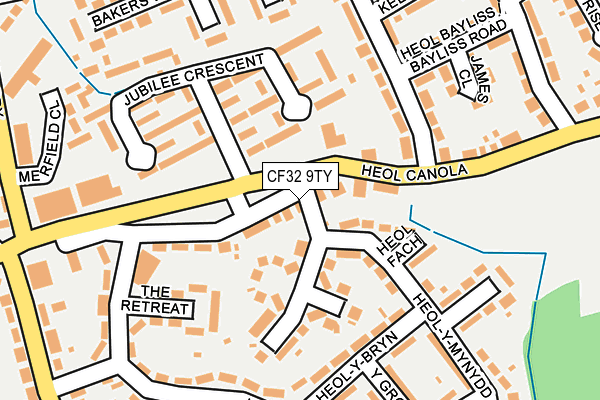CF32 9TY map - OS OpenMap – Local (Ordnance Survey)