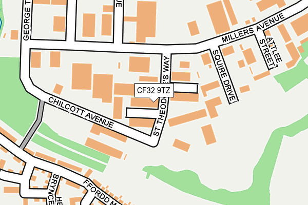 CF32 9TZ map - OS OpenMap – Local (Ordnance Survey)
