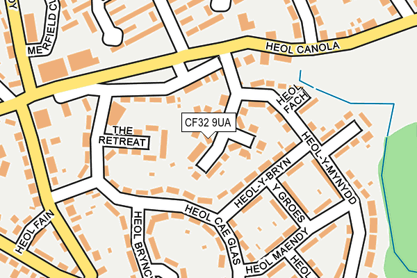 CF32 9UA map - OS OpenMap – Local (Ordnance Survey)