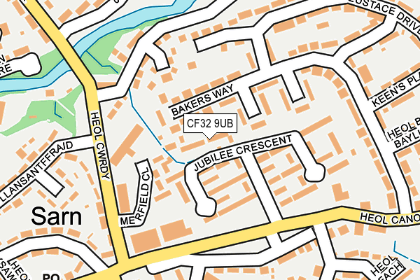 CF32 9UB map - OS OpenMap – Local (Ordnance Survey)