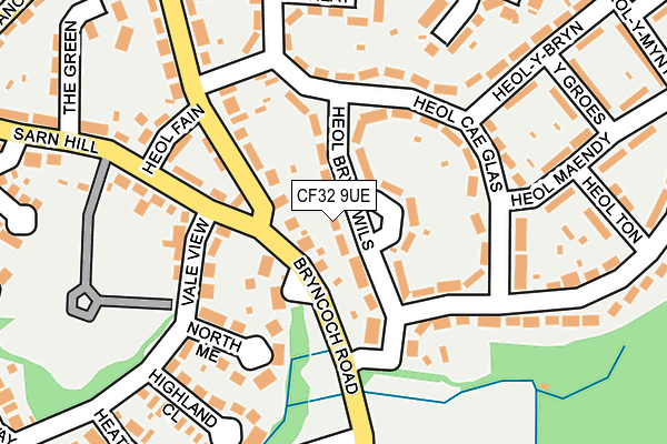 CF32 9UE map - OS OpenMap – Local (Ordnance Survey)