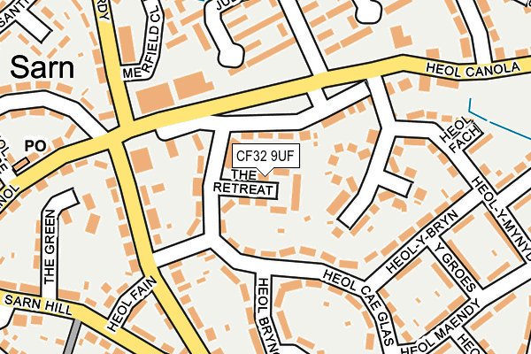CF32 9UF map - OS OpenMap – Local (Ordnance Survey)