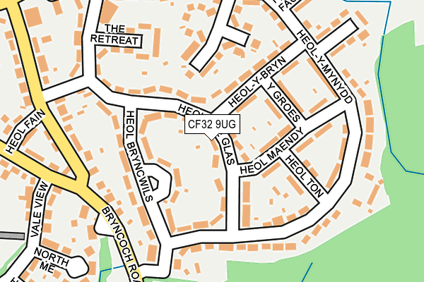 CF32 9UG map - OS OpenMap – Local (Ordnance Survey)