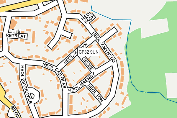 CF32 9UN map - OS OpenMap – Local (Ordnance Survey)