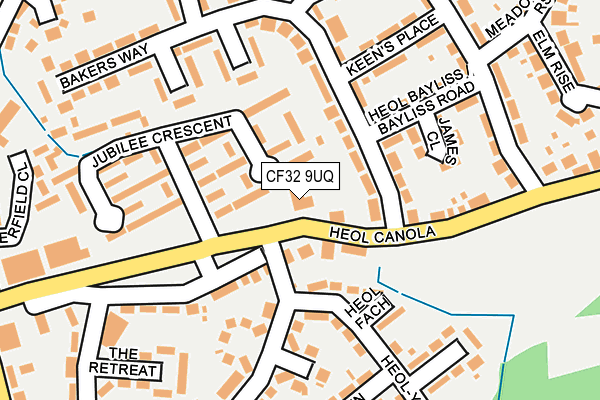 CF32 9UQ map - OS OpenMap – Local (Ordnance Survey)