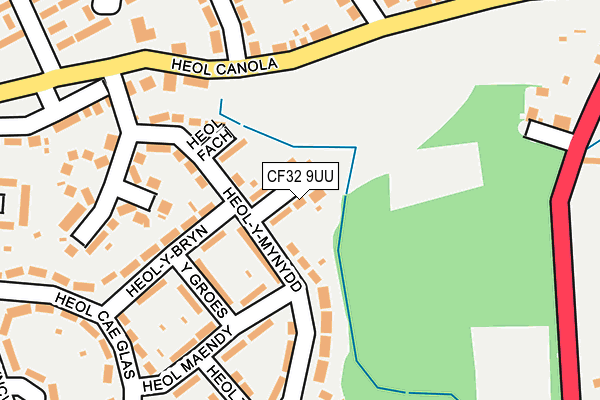 CF32 9UU map - OS OpenMap – Local (Ordnance Survey)