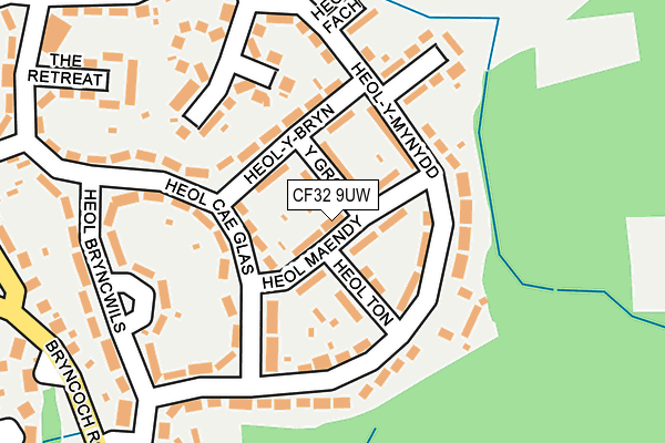 CF32 9UW map - OS OpenMap – Local (Ordnance Survey)