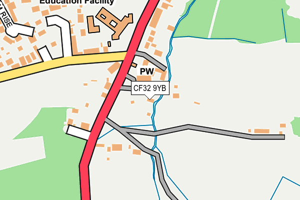 CF32 9YB map - OS OpenMap – Local (Ordnance Survey)