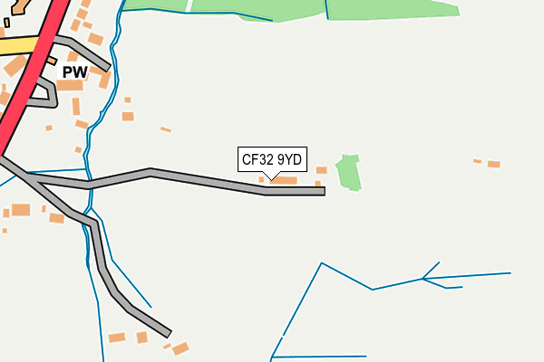 CF32 9YD map - OS OpenMap – Local (Ordnance Survey)