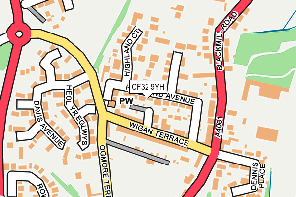 CF32 9YH map - OS OpenMap – Local (Ordnance Survey)