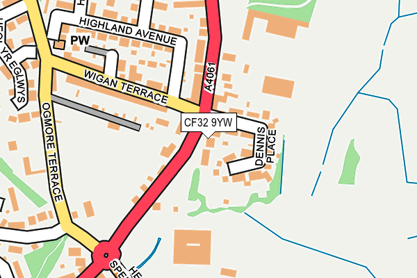 CF32 9YW map - OS OpenMap – Local (Ordnance Survey)