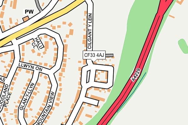 CF33 4AJ map - OS OpenMap – Local (Ordnance Survey)