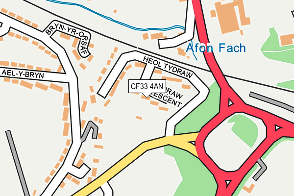 CF33 4AN map - OS OpenMap – Local (Ordnance Survey)