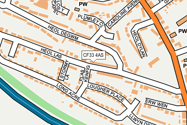 CF33 4AS map - OS OpenMap – Local (Ordnance Survey)