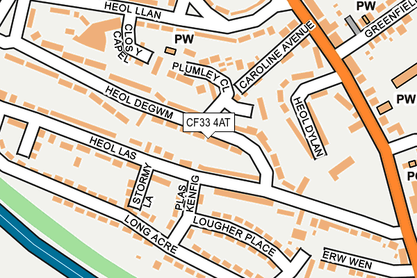CF33 4AT map - OS OpenMap – Local (Ordnance Survey)
