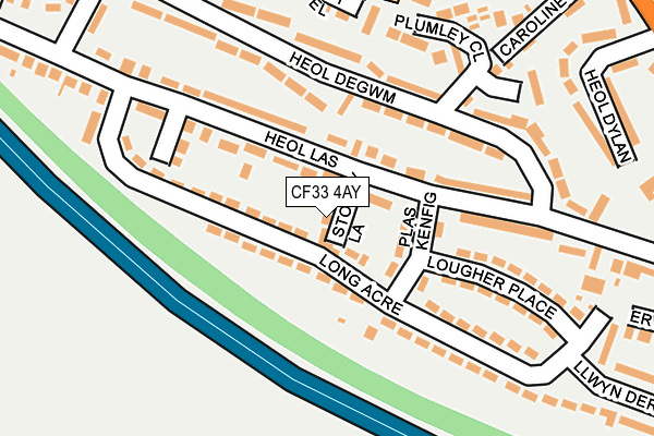 CF33 4AY map - OS OpenMap – Local (Ordnance Survey)