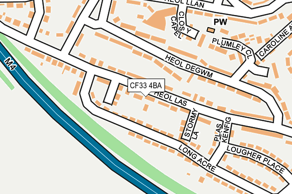 CF33 4BA map - OS OpenMap – Local (Ordnance Survey)