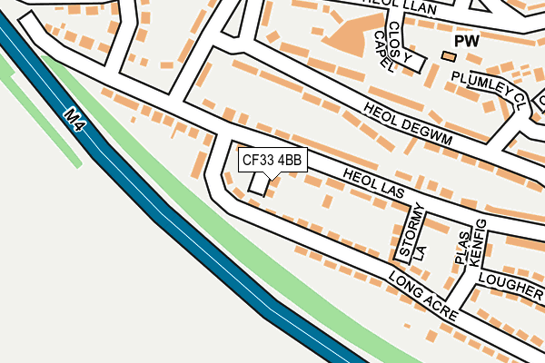 CF33 4BB map - OS OpenMap – Local (Ordnance Survey)