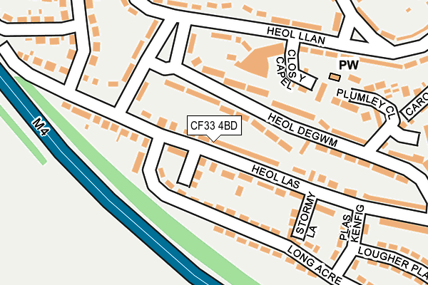 CF33 4BD map - OS OpenMap – Local (Ordnance Survey)