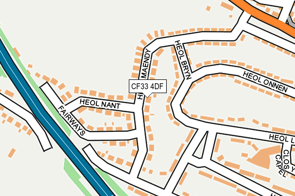 CF33 4DF map - OS OpenMap – Local (Ordnance Survey)