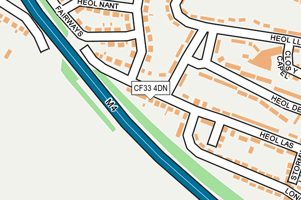 CF33 4DN map - OS OpenMap – Local (Ordnance Survey)