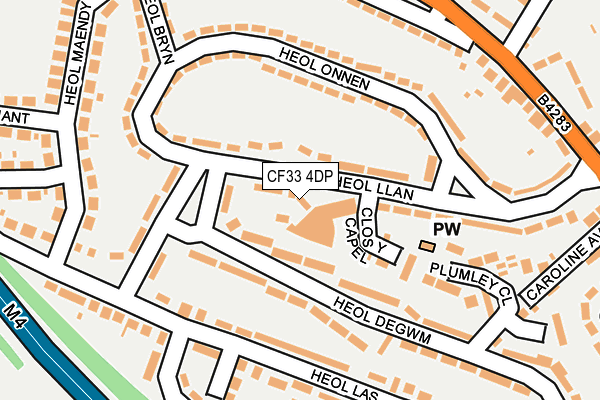 CF33 4DP map - OS OpenMap – Local (Ordnance Survey)