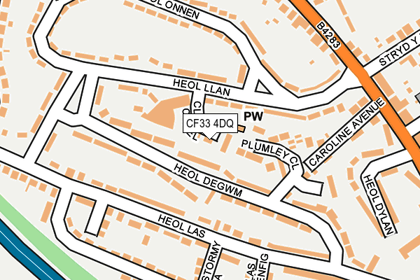 CF33 4DQ map - OS OpenMap – Local (Ordnance Survey)