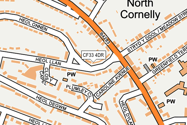 CF33 4DR map - OS OpenMap – Local (Ordnance Survey)