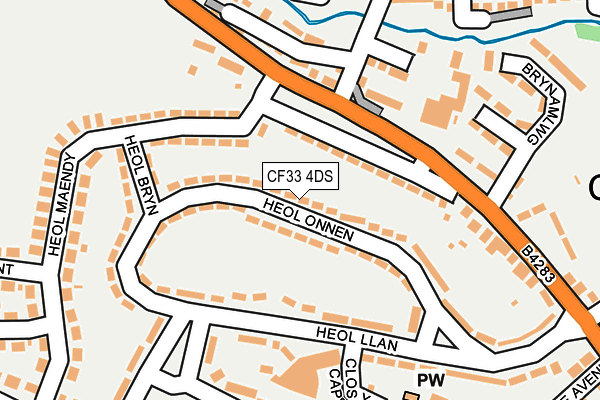 CF33 4DS map - OS OpenMap – Local (Ordnance Survey)