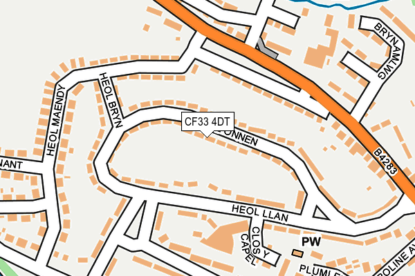 CF33 4DT map - OS OpenMap – Local (Ordnance Survey)