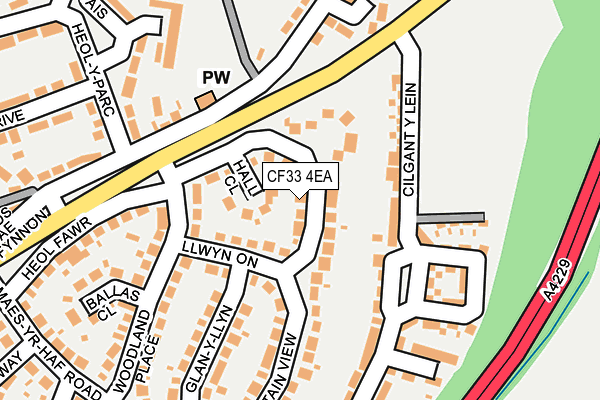 CF33 4EA map - OS OpenMap – Local (Ordnance Survey)