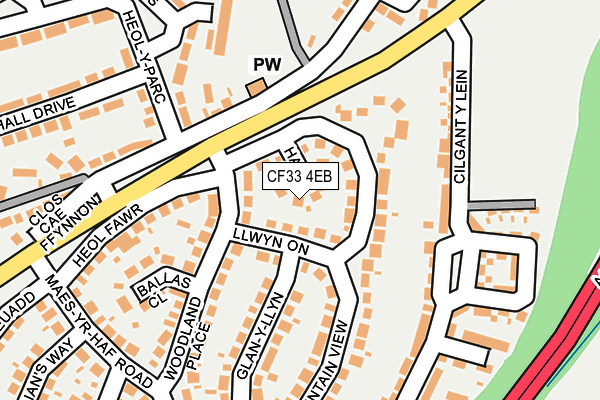 CF33 4EB map - OS OpenMap – Local (Ordnance Survey)