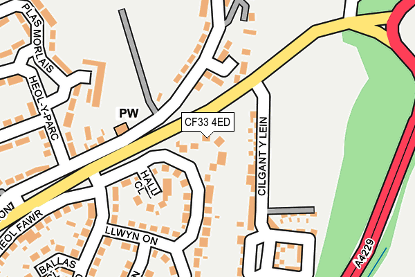 CF33 4ED map - OS OpenMap – Local (Ordnance Survey)