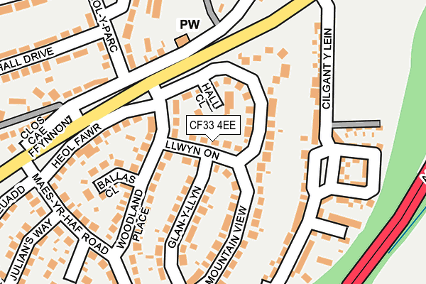 CF33 4EE map - OS OpenMap – Local (Ordnance Survey)