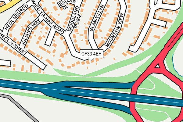 CF33 4EH map - OS OpenMap – Local (Ordnance Survey)