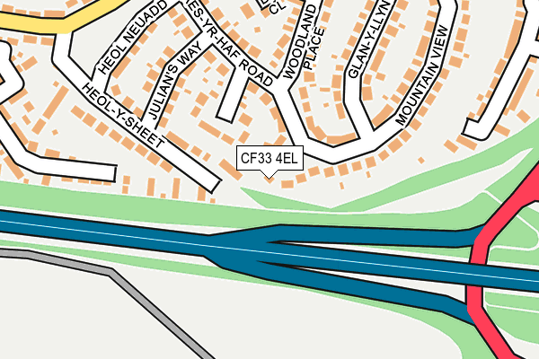 CF33 4EL map - OS OpenMap – Local (Ordnance Survey)