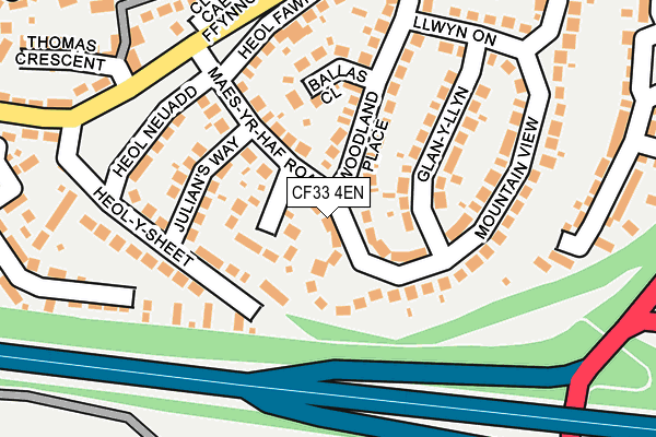 CF33 4EN map - OS OpenMap – Local (Ordnance Survey)