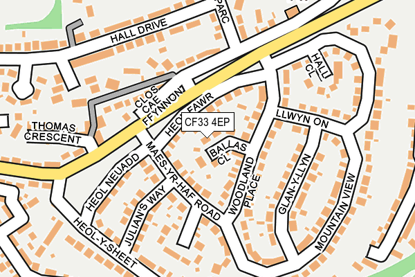 CF33 4EP map - OS OpenMap – Local (Ordnance Survey)