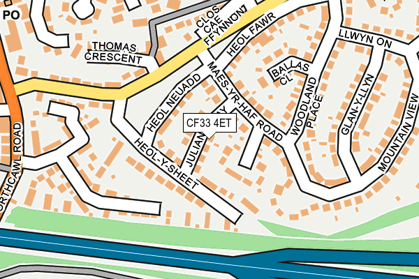 CF33 4ET map - OS OpenMap – Local (Ordnance Survey)