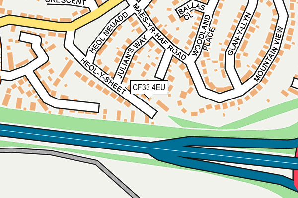 CF33 4EU map - OS OpenMap – Local (Ordnance Survey)